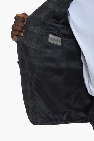 Gingham-checkered ACADEMY Single-breasted Suit with Notched Lapel