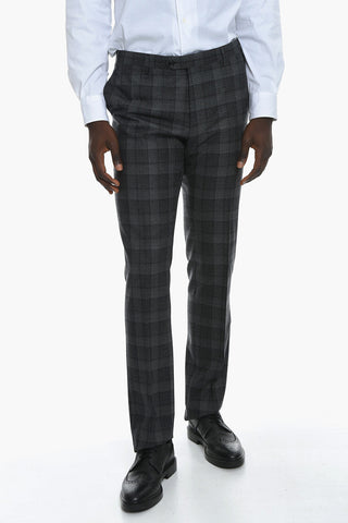 Gingham-checkered ACADEMY Single-breasted Suit with Notched Lapel
