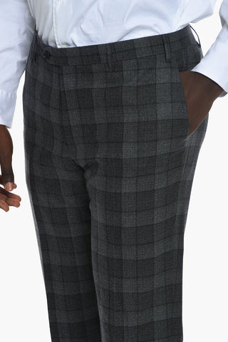 Gingham-checkered ACADEMY Single-breasted Suit with Notched Lapel
