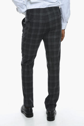 Gingham-checkered ACADEMY Single-breasted Suit with Notched Lapel