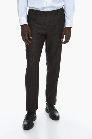 Wool Houndstooth ACADEMY SOFT Single-breasted Suit with Notched Lapel