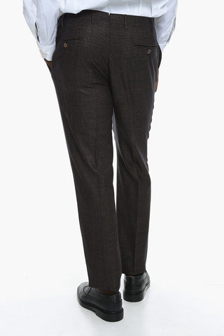 Wool Houndstooth ACADEMY SOFT Single-breasted Suit with Notched Lapel