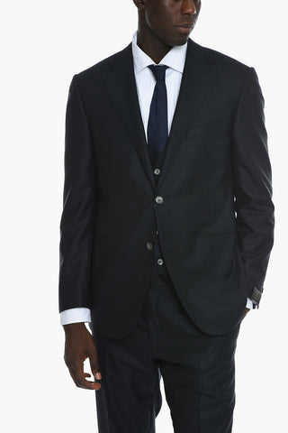 CERIMONIA 3-Piece Houndstooth Jacquard Suit