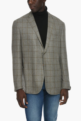 Windowpane Check GATE Cashmere Blazer