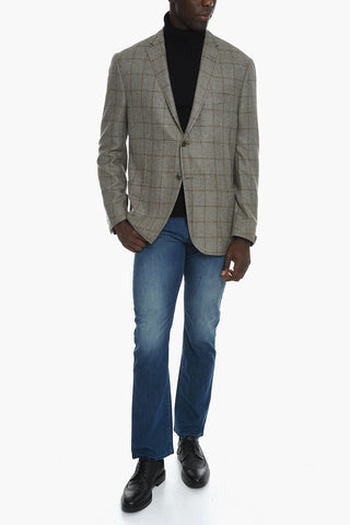 Windowpane Check GATE Cashmere Blazer