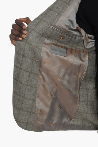 Windowpane Check GATE Cashmere Blazer