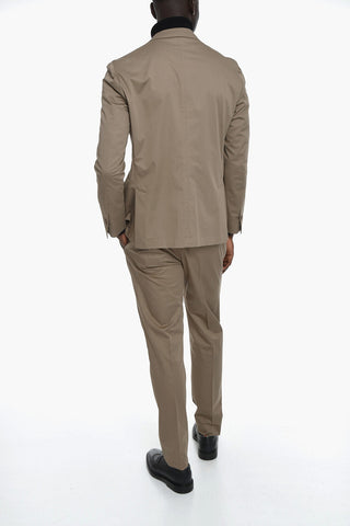 Compact-cotton GATE Unlined Suit with Notched Lapel