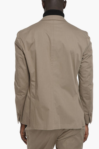 Compact-cotton GATE Unlined Suit with Notched Lapel