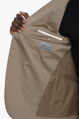 Compact-cotton GATE Unlined Suit with Notched Lapel