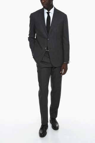 2 Button District Check Virgin Wool Suit
