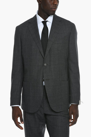 2 Button District Check Virgin Wool Suit