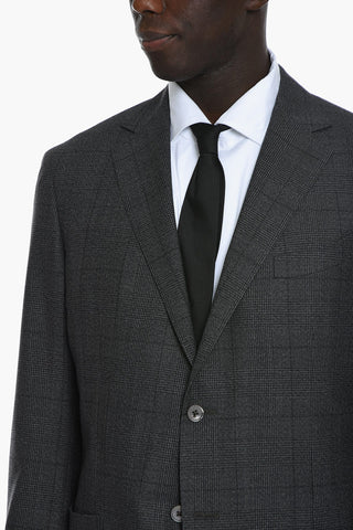 2 Button District Check Virgin Wool Suit
