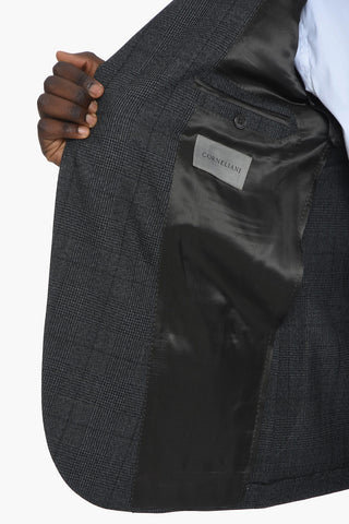 2 Button District Check Virgin Wool Suit