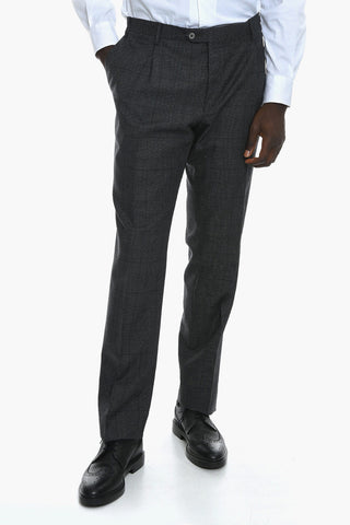 2 Button District Check Virgin Wool Suit