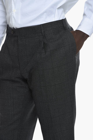 2 Button District Check Virgin Wool Suit