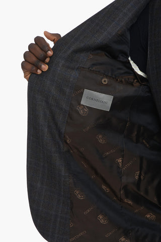 Glen-checkered ACADEMY 3-piece Suit with Notched Lapel