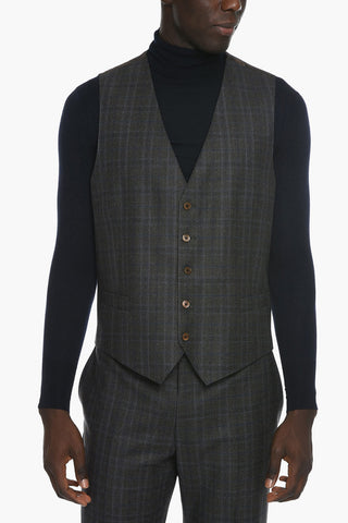Glen-checkered ACADEMY 3-piece Suit with Notched Lapel