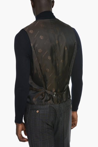 Glen-checkered ACADEMY 3-piece Suit with Notched Lapel
