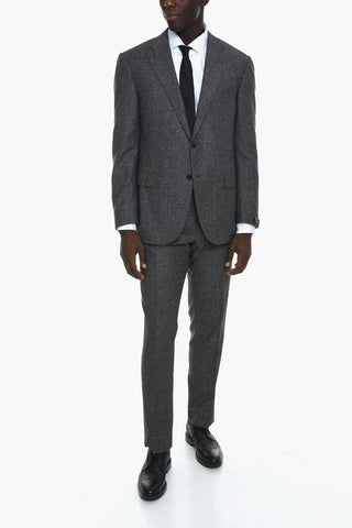 Virgin-wool ACADEMY Suit with Notched Lapel