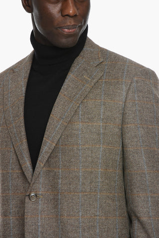 Cashmere-blend MANTUA Blazer in Windowpane Check Motif