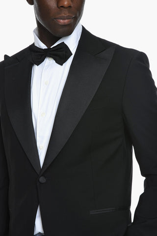 Virgin-wool ACADEMY Single-breasted Blazer with Ribbed Peak Lapel