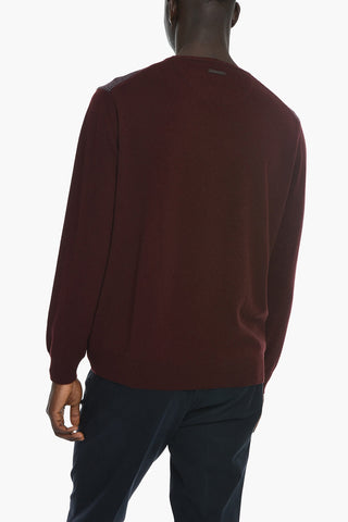 Maglia Girocollo in Misto Lana Vergine Bicolore