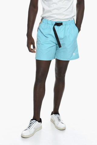 HUMAN MADE Shorts with Contrasting Side Bands and Industrial Belt