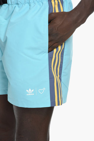 HUMAN MADE Shorts with Contrasting Side Bands and Industrial Belt