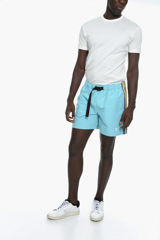 HUMAN MADE Shorts with Contrasting Side Bands and Industrial Belt