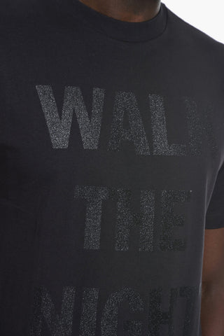 Solid Color UNISEX Crew-neck T-Shirt with Glitter Detail