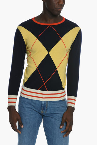 Maglia in Cashmere con Fantasia Geometrica
