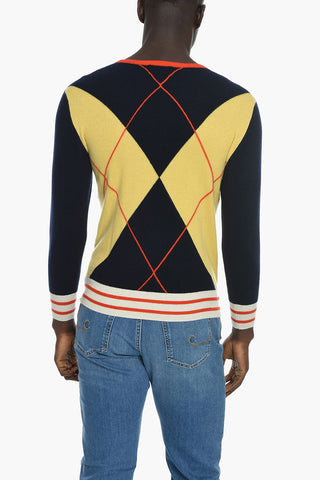 Maglia in Cashmere con Fantasia Geometrica