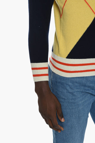 Maglia in Cashmere con Fantasia Geometrica