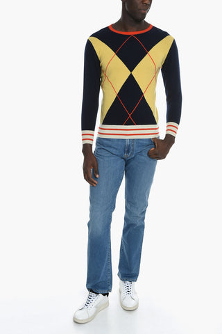 Maglia in Cashmere con Fantasia Geometrica