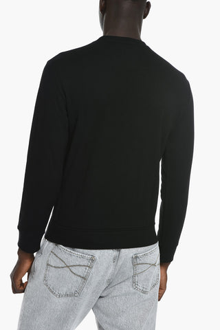 EMPORIO ESSENTIAL Crew Neck Cotton Blend Sweatshirt with Printed Logo