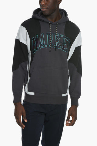 MARKET Color Block Hoodie with Patch Pocket