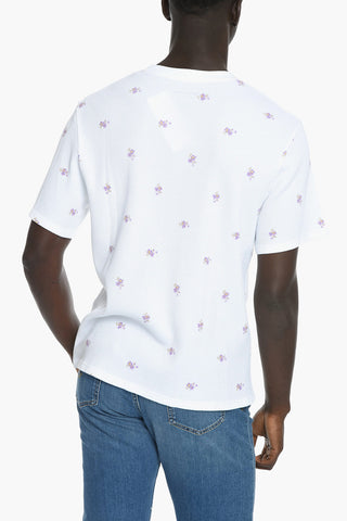 T-shirt in Jersey di Cotone con Motivo Floreale