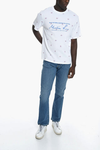 T-shirt in Jersey di Cotone con Motivo Floreale