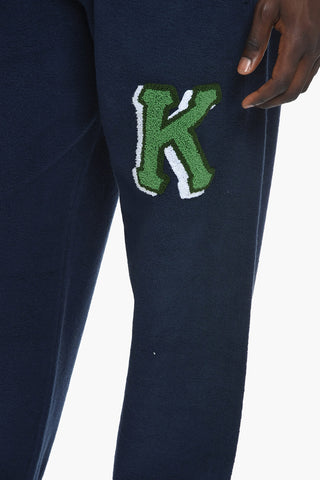 Fleece Joggers with Contrasting Embroidered Logo