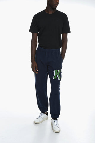 Fleece Joggers with Contrasting Embroidered Logo