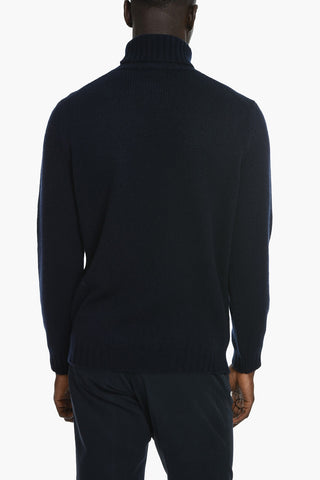 Turtleneck Cashmere Pullover with Geometric Pattern