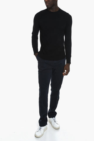 GIORGIO Crew Neck Wool Blend Sweater with Jacquard Motif