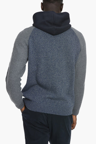 ID Knitted Sleeve Cotton Blend Hoodie