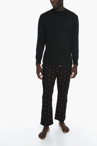 Pyjama UMKIT-JUSTIN-DERIK mit gesticktem Logo