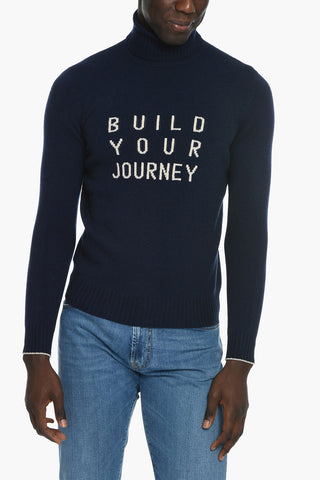 Maglia a Collo Alto con Lettering a Contrasto