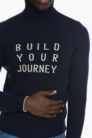 Maglia a Collo Alto con Lettering a Contrasto