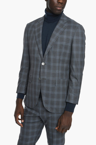 SARTORIA Abito in Lana Vergine District Check con Tasche ad Aletta