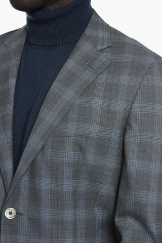 SARTORIA Abito in Lana Vergine District Check con Tasche ad Aletta