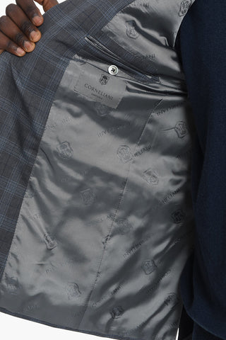 SARTORIA Abito in Lana Vergine District Check con Tasche ad Aletta