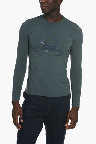 ID Crew Neck Long-sleeved T-Shirt with Print